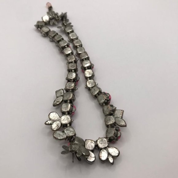 Vintage Mary DeMarco (La Contessa) Antique Silver-Tone & Pink Roses Necklace - Picture 6 of 11